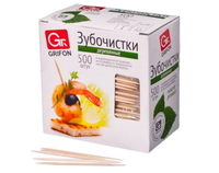 400-512 Зубочистки из дерева GRIFON в индивидуальной п/э упаковке, 500 шт.